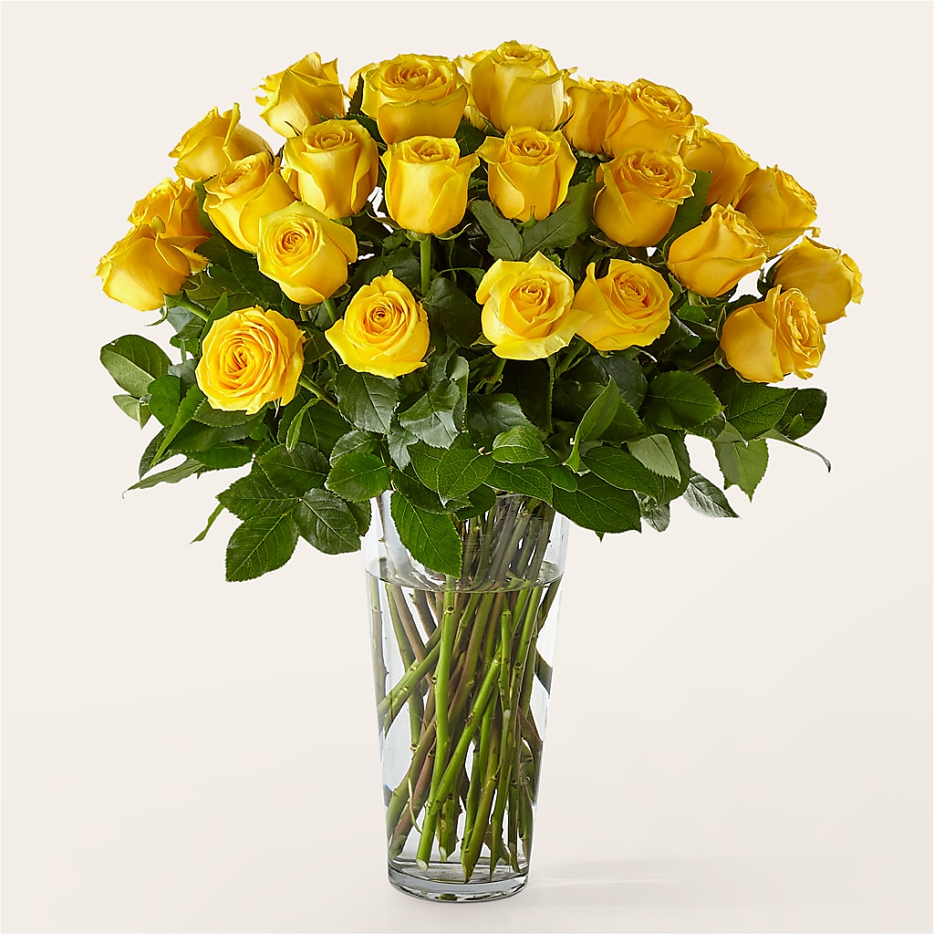 Long Stem Yellow Rose Bouquet – More Than Flowers, Jackson MS