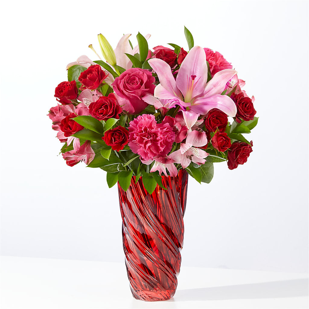 In Love Bouquet with Luxe Swirl Vase – More Than Flowers, Jackson MS