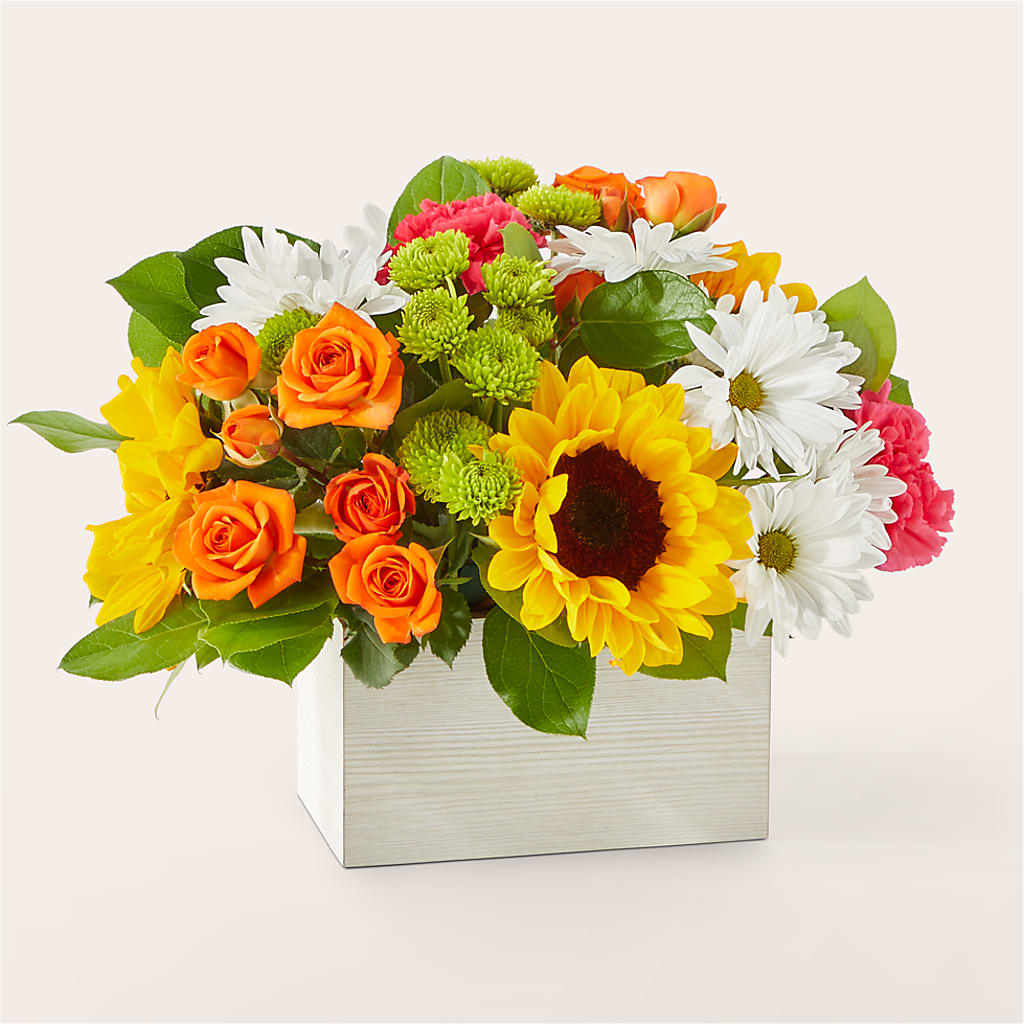 Sun-drenched Blooms Box Bouquet – More Than Flowers, Jackson MS