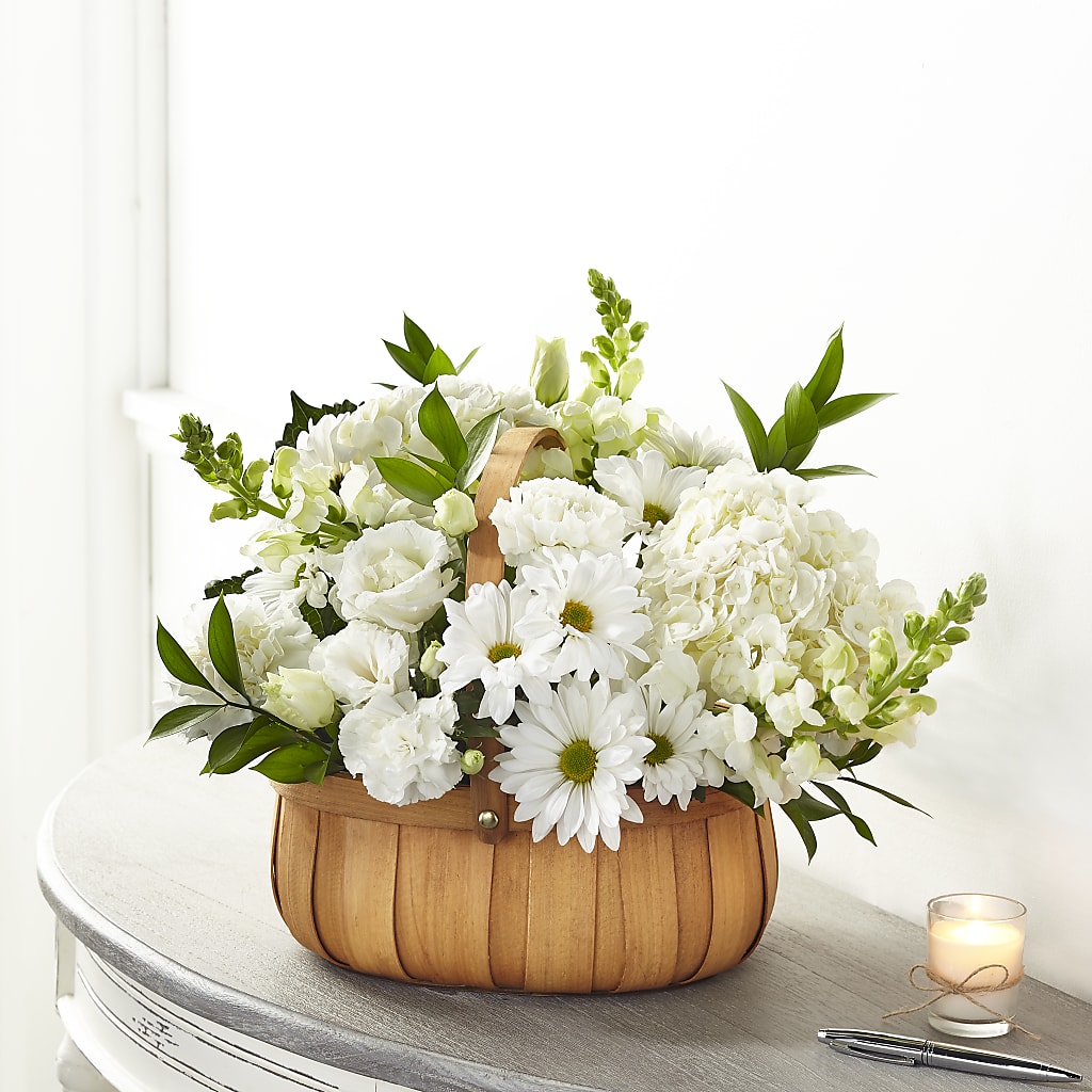 Pure Ivory Basket – More Than Flowers, Jackson MS
