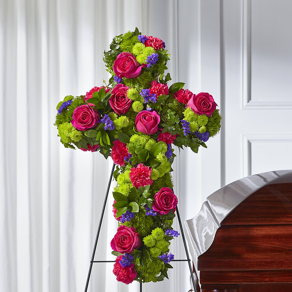Tribute Rose Floral Cross – More Than Flowers, Jackson MS