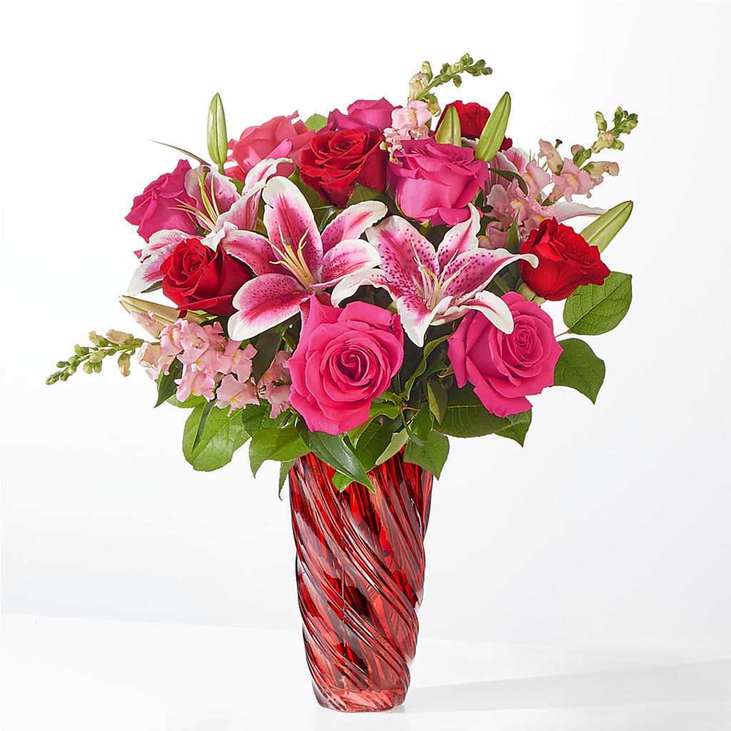 Always You Bouquet with Luxe Swirl Vase – More Than Flowers, Jackson MS