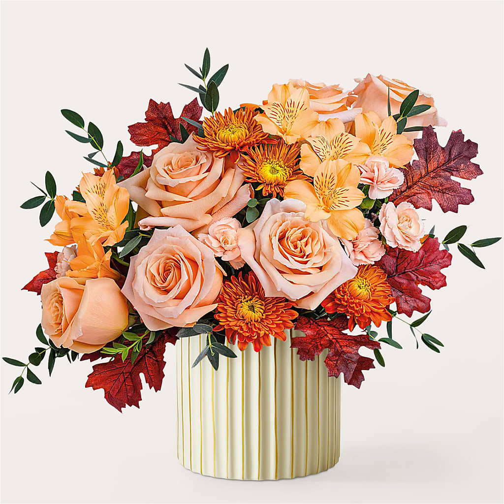 Spiced Latte Bouquet with Ivory Vase – More Than Flowers, Jackson MS