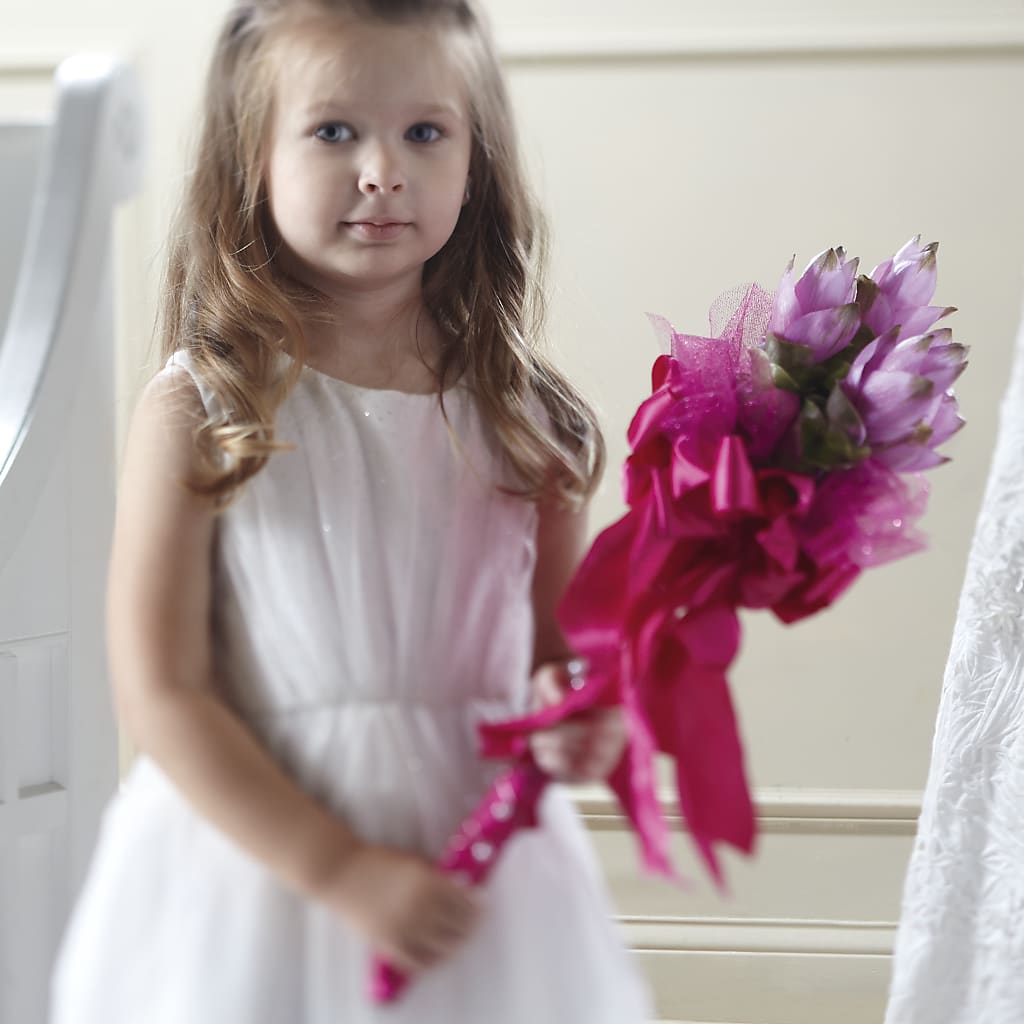 Sparkle Pink Flower Girl Bouquet – More Than Flowers, Jackson MS