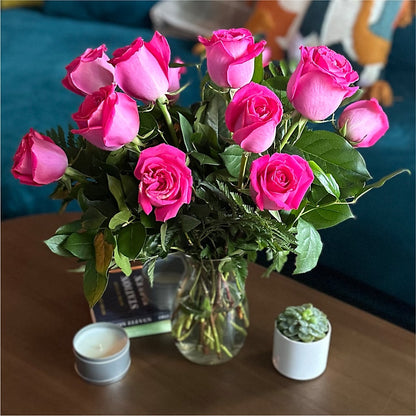 Long Stem Pink Rose Bouquet –  More Than Flowers, Jackson MS