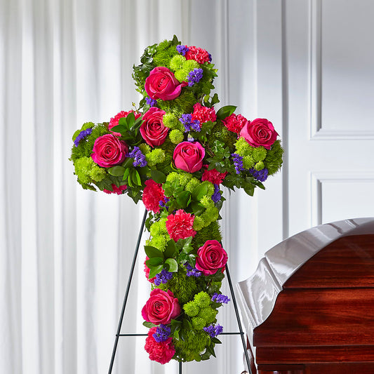 Tribute Rose Floral Cross –  More Than Flowers, Jackson MS