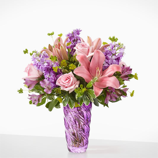 Precious Petals Bouquet with Luxe Swirl Vase –  More Than Flowers, Jackson MS