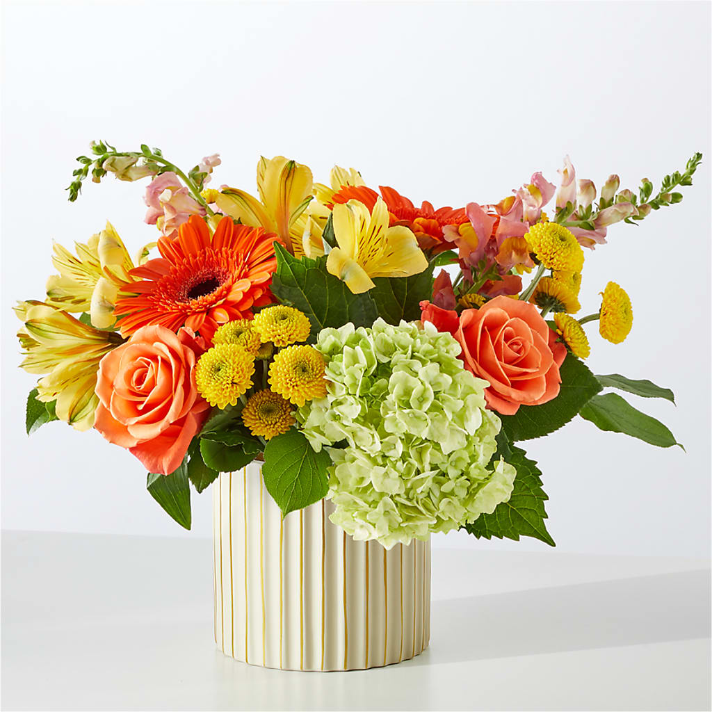 Autumn Sunshine Bouquet with Ivory Vase –  More Than Flowers, Jackson MS