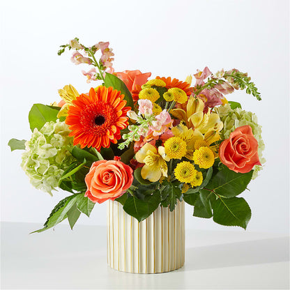 Autumn Sunshine Bouquet with Ivory Vase –  More Than Flowers, Jackson MS