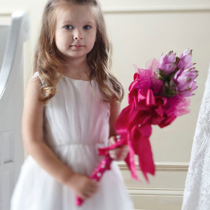 Sparkle Pink Flower Girl Bouquet –  More Than Flowers, Jackson MS